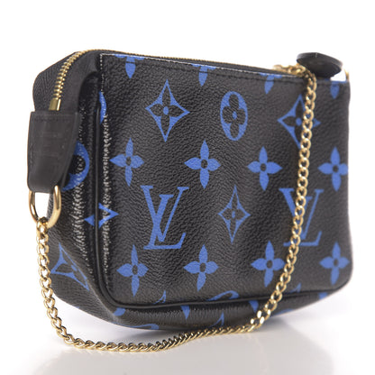 Louis Vuitton Colored Monogram Mini Pochette Accessories Blue Black 3 of 7