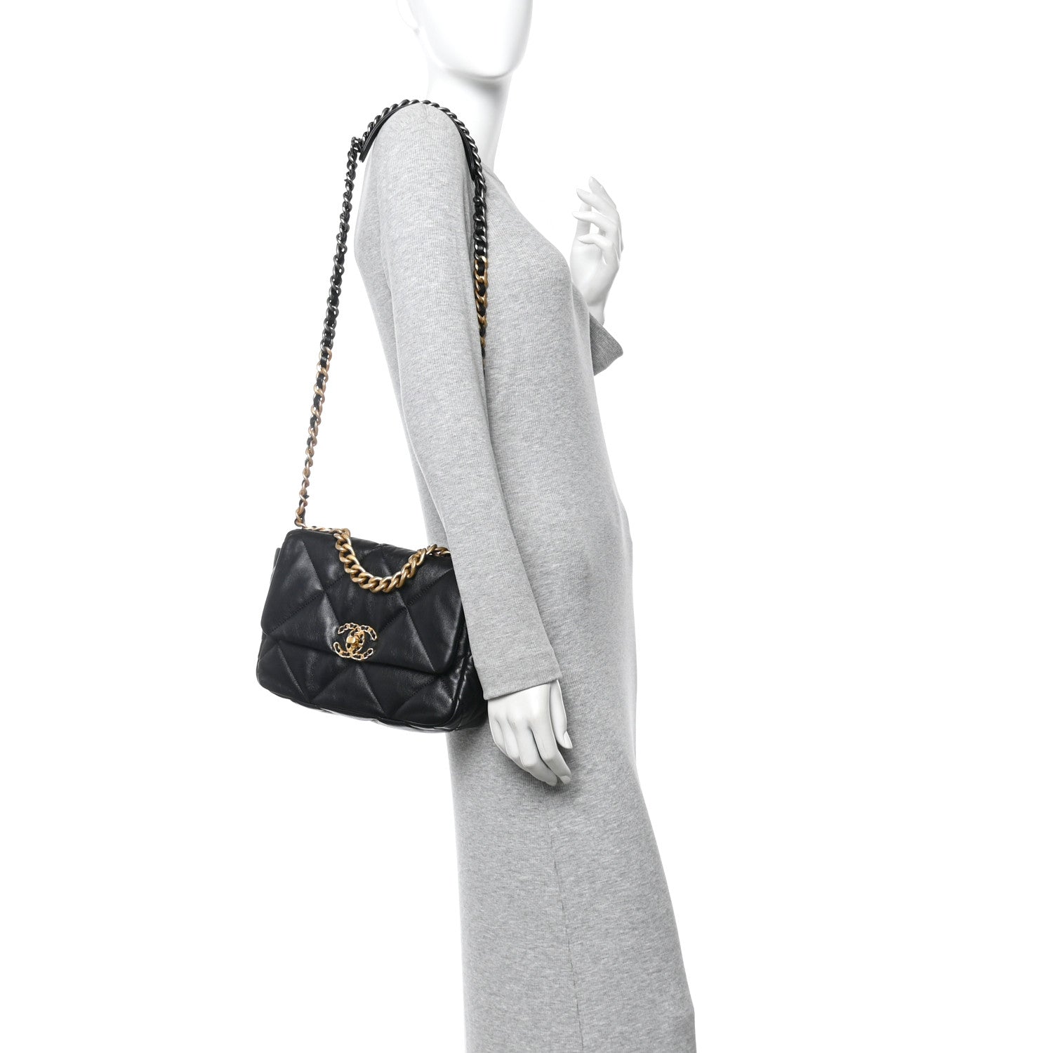 Chanel Lambskin Quilted Medium Chanel 19 Flap Black 2 of 11