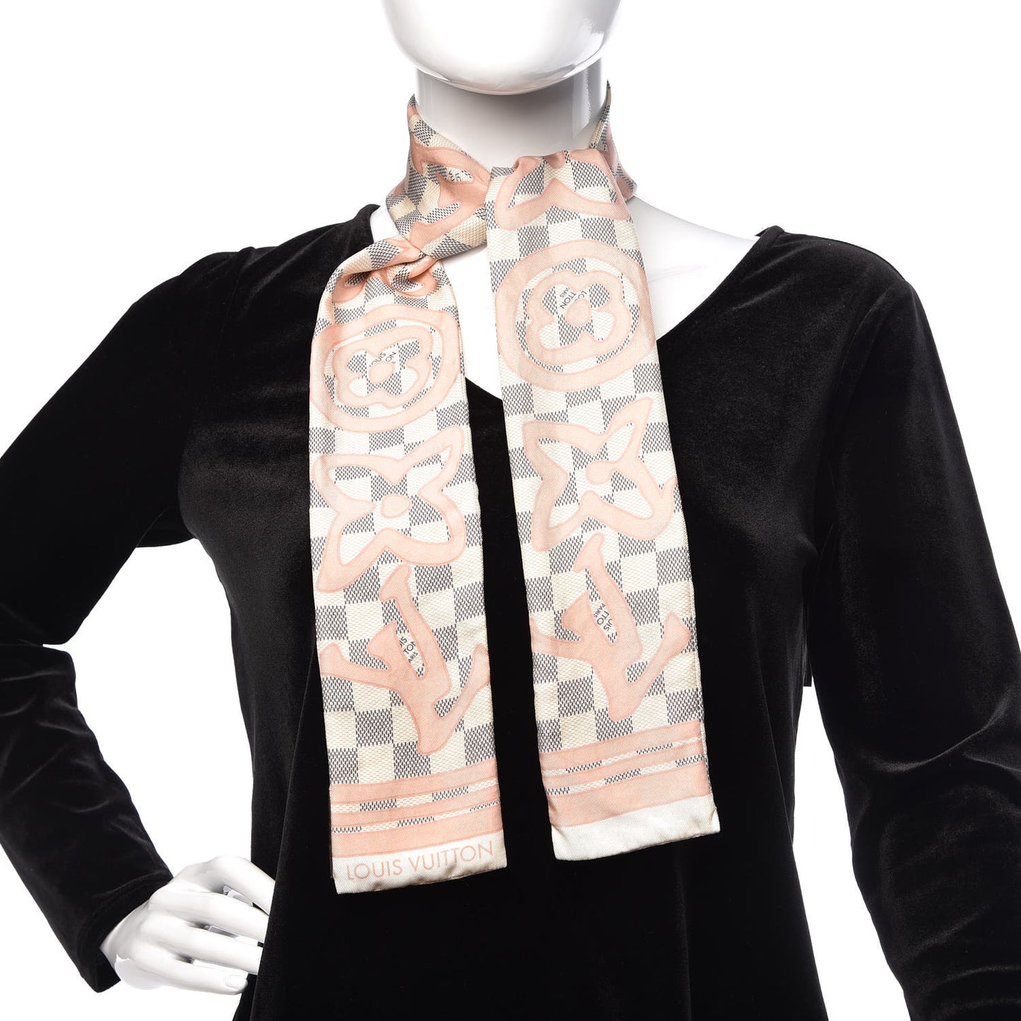 Silk Damier Azur Tahitienne Bandeau Rose Ballerine