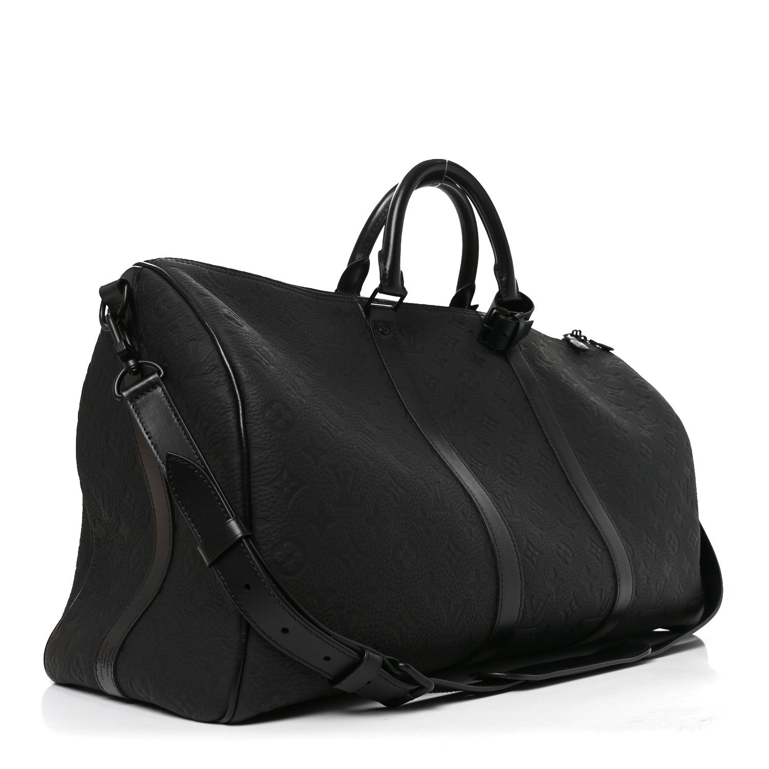Louis Vuitton Taurillon Monogram Keepall Bandouliere 50 Black 2 of 8