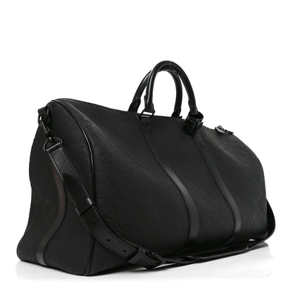 Louis Vuitton Taurillon Monogram Keepall Bandouliere 50 Black 2 of 8