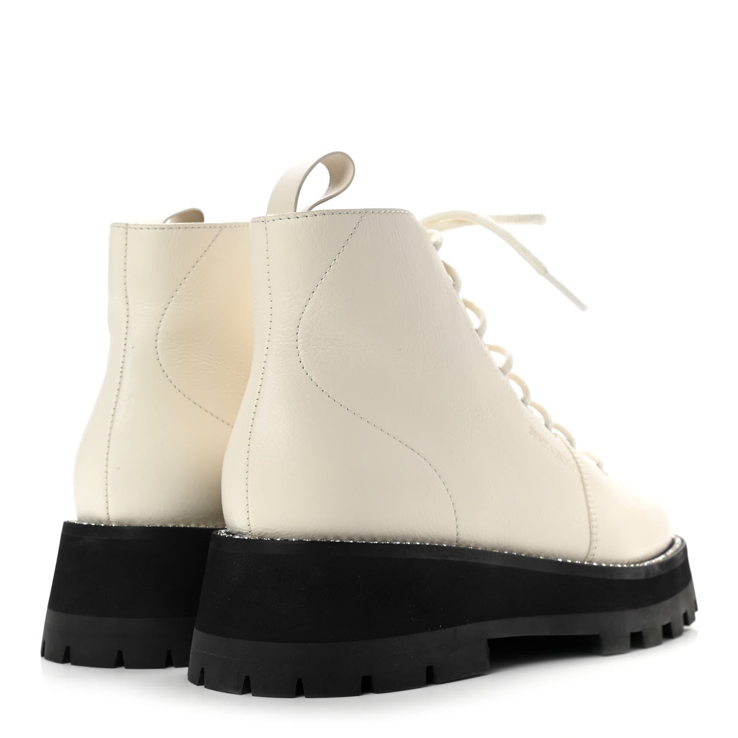 Jimmy Choo Calfskin Crystal Embellished Colby Combat Boots 38 Latte 4 of 7