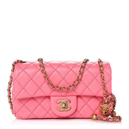 Chanel Lambskin Quilted Mini Rectangular Pearl Crush Flap Pink 1 of 11
