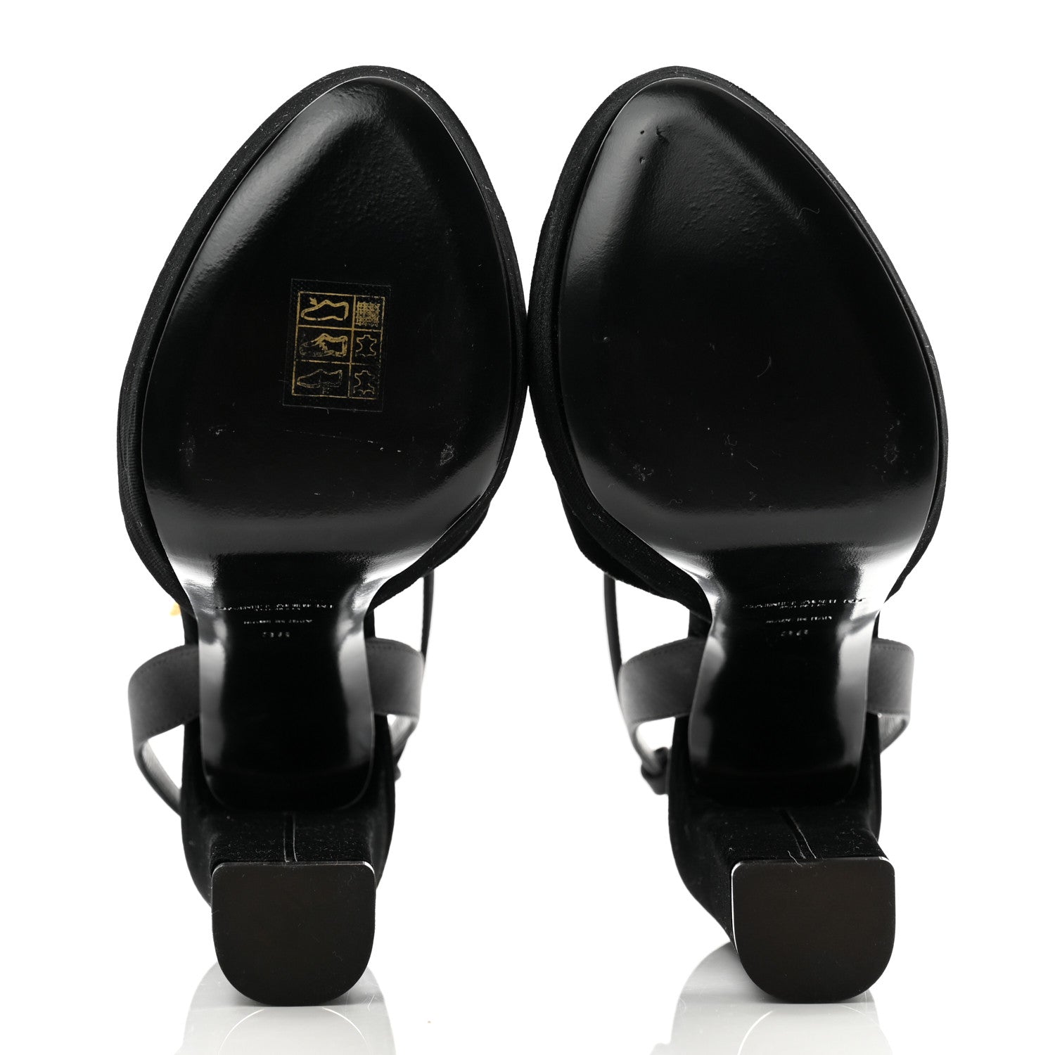 Saint Laurent Velvet Jodie Platform Sandals 36 Black 5 of 14