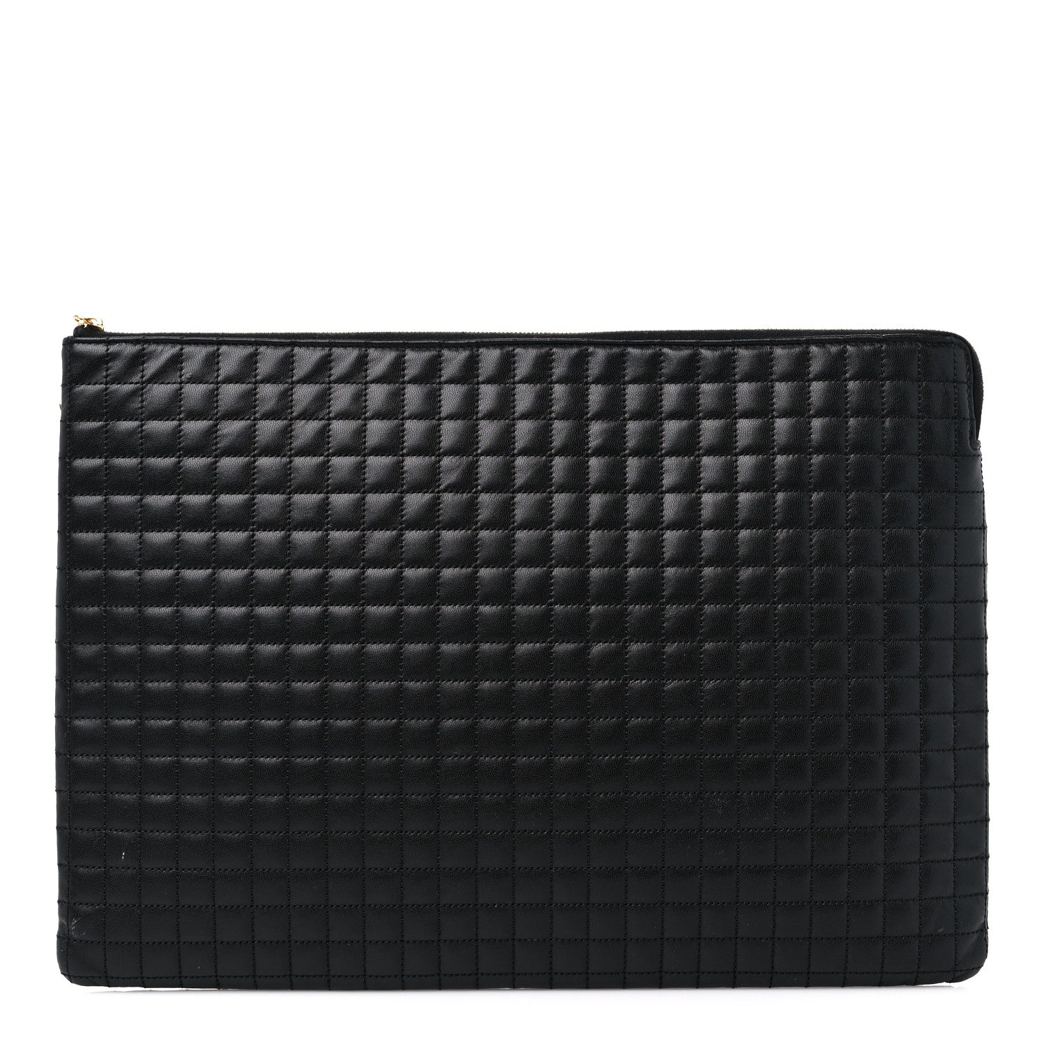 Celine Calfskin Quilted C Charm Pouch Black 1 of 10