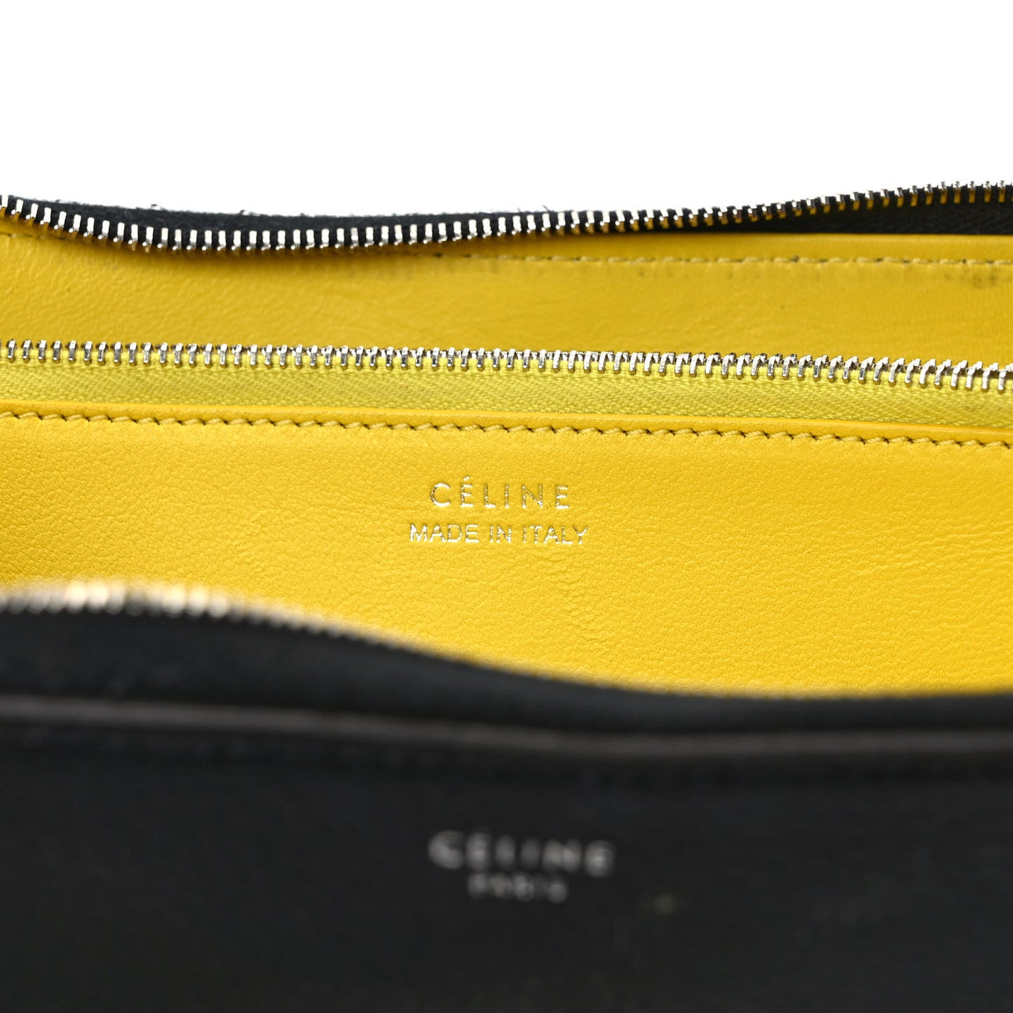 Calfskin Large Zip Around Multifunction Wallet Black Citron