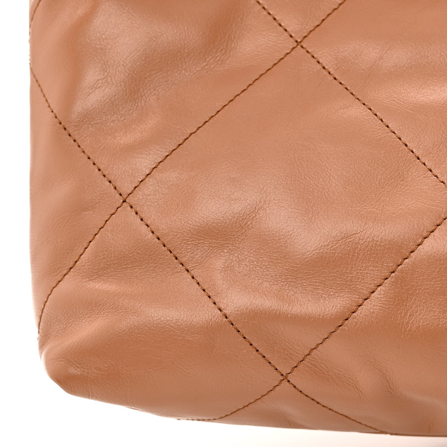 Chanel Shiny Calfskin Quilted Chanel 22 Camel 13 of 14