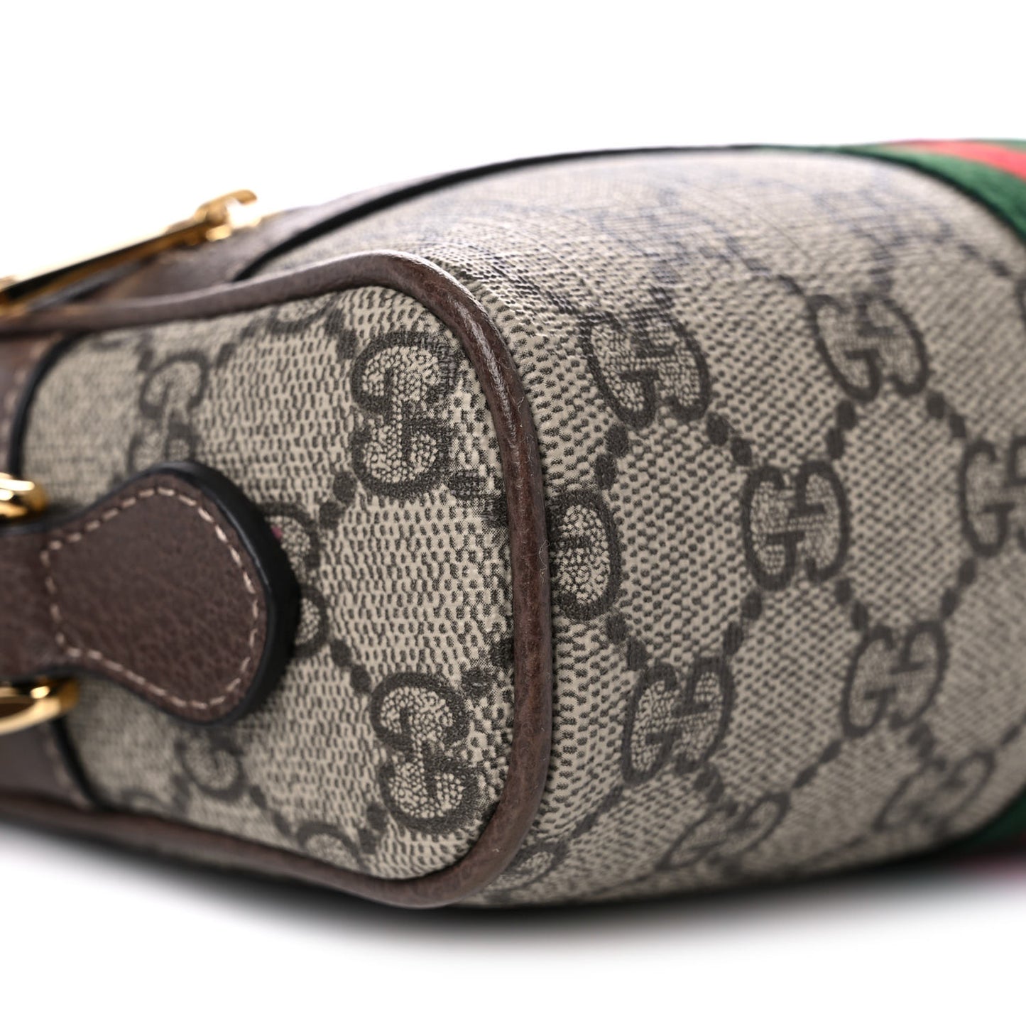 GG Supreme Monogram Web Mini Ophidia Shoulder Bag Brown
