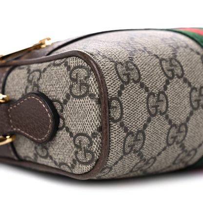 Gucci GG Supreme Monogram Web Mini Ophidia Shoulder Bag Brown 8 of 12