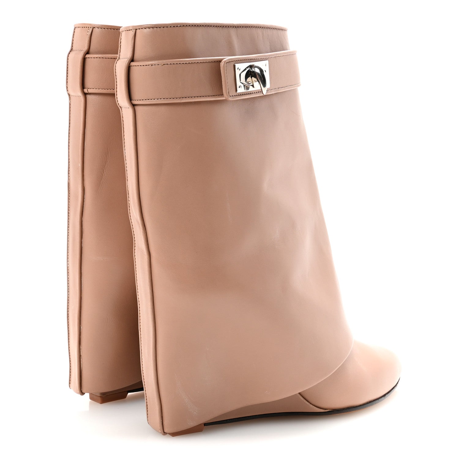 Givenchy Calfskin Shark Lock Ankle Boots 37 Vieux Rose 5 of 9