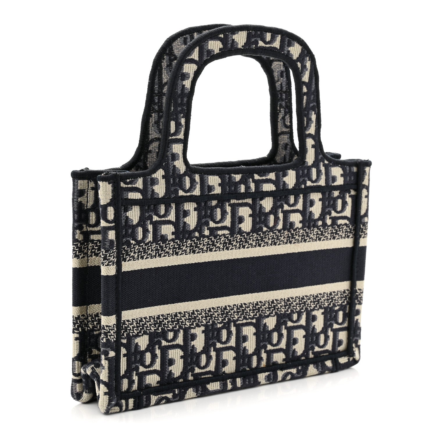 Christian Dior Oblique Mini Book Tote Blue Multicolor 3 of 11