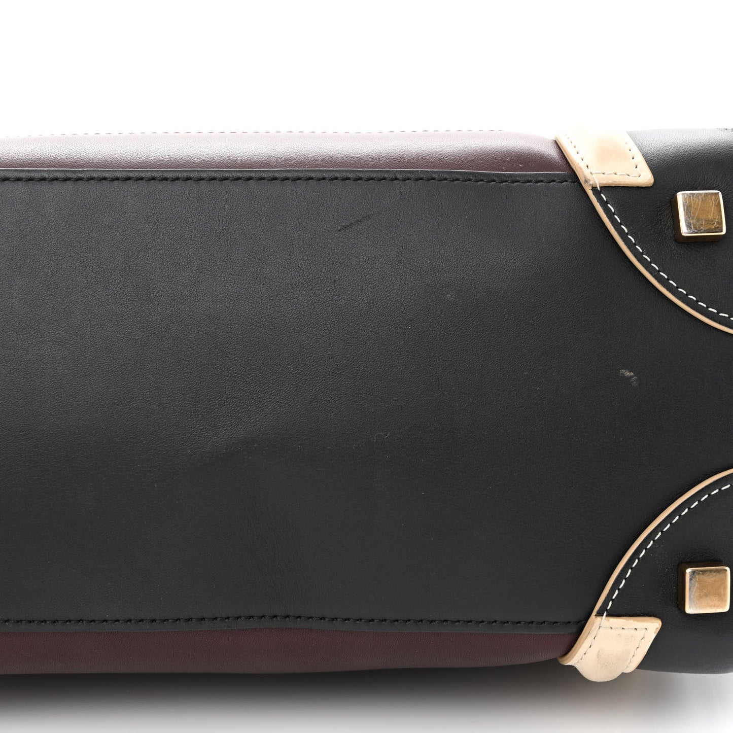 Smooth Calfskin Micro Tri-Color Luggage Burgundy