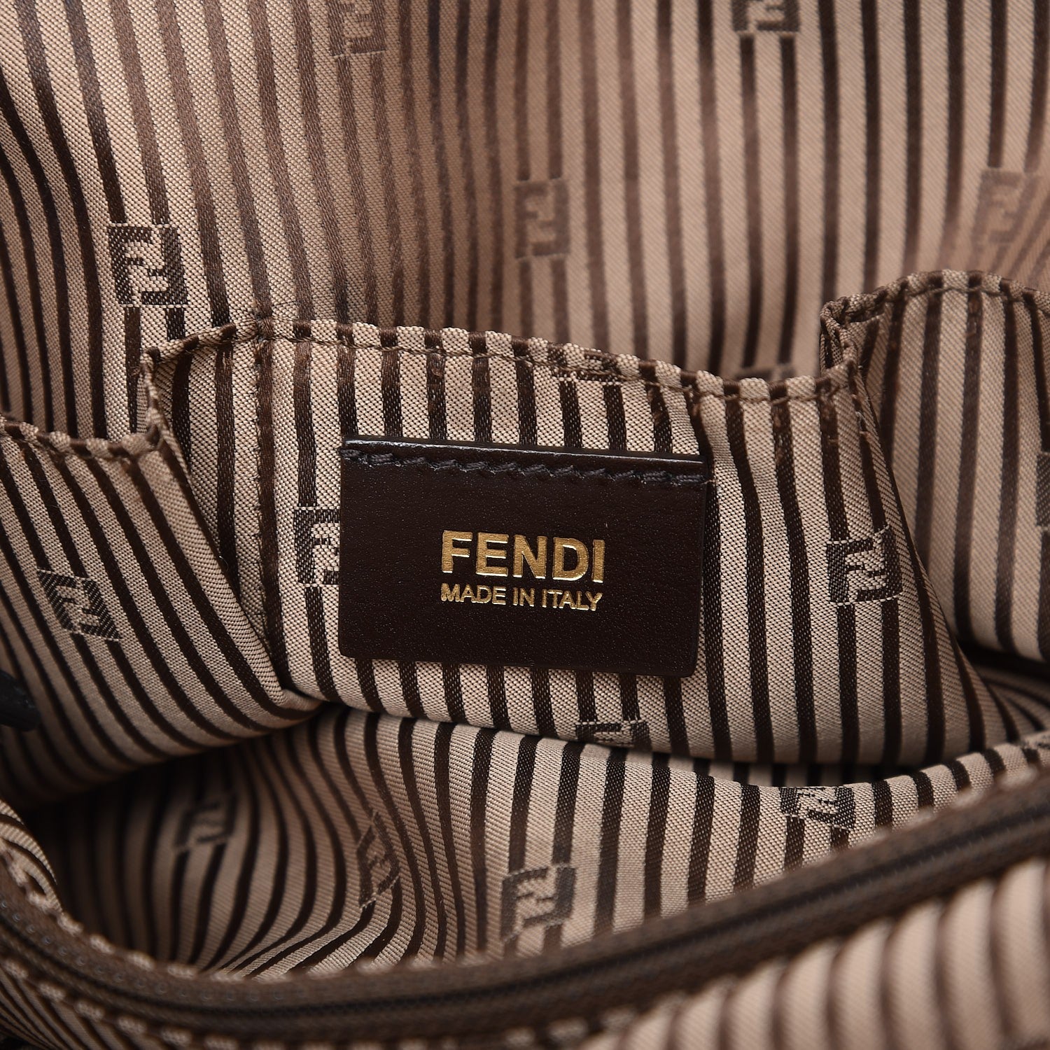 Fendi Calfskin Large Chameleon Tote Cognac Camel Black 7 of 15