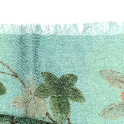 Gucci Modal Silk Monogram Tian Tree Of Life Print Shawl Green 16 of 17