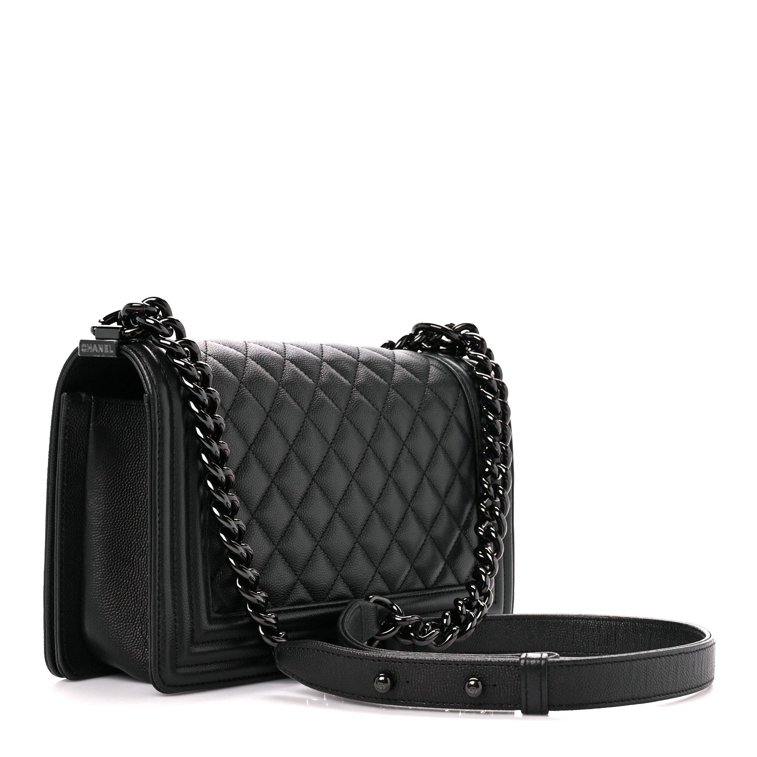 Chanel Caviar Quilted Medium Boy Flap So Black 3 of 12