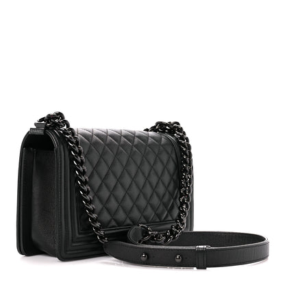 Chanel Caviar Quilted Medium Boy Flap So Black 3 of 12