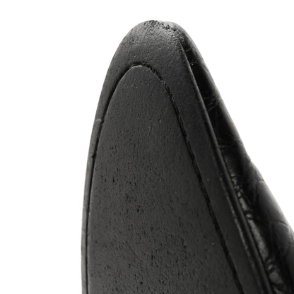 Saint Laurent Calfskin Crocodile Embossed Mens Dixon Buckle Ankle Boots 45 Black 10 of 12