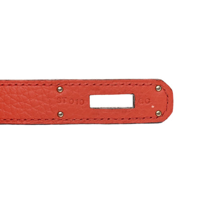 Hermes Taurillon Clemence Kelly Retourne 32 Orange Poppy 8 of 13