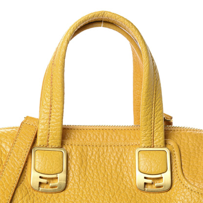 Fendi Pebbled Calfskin Small Chameleon Tote Yellow 10 of 10