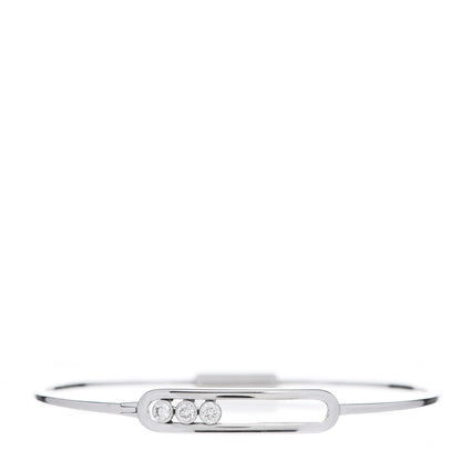 Messika 18K White Gold Diamond Thin Move Bangle Bracelet 3 of 6
