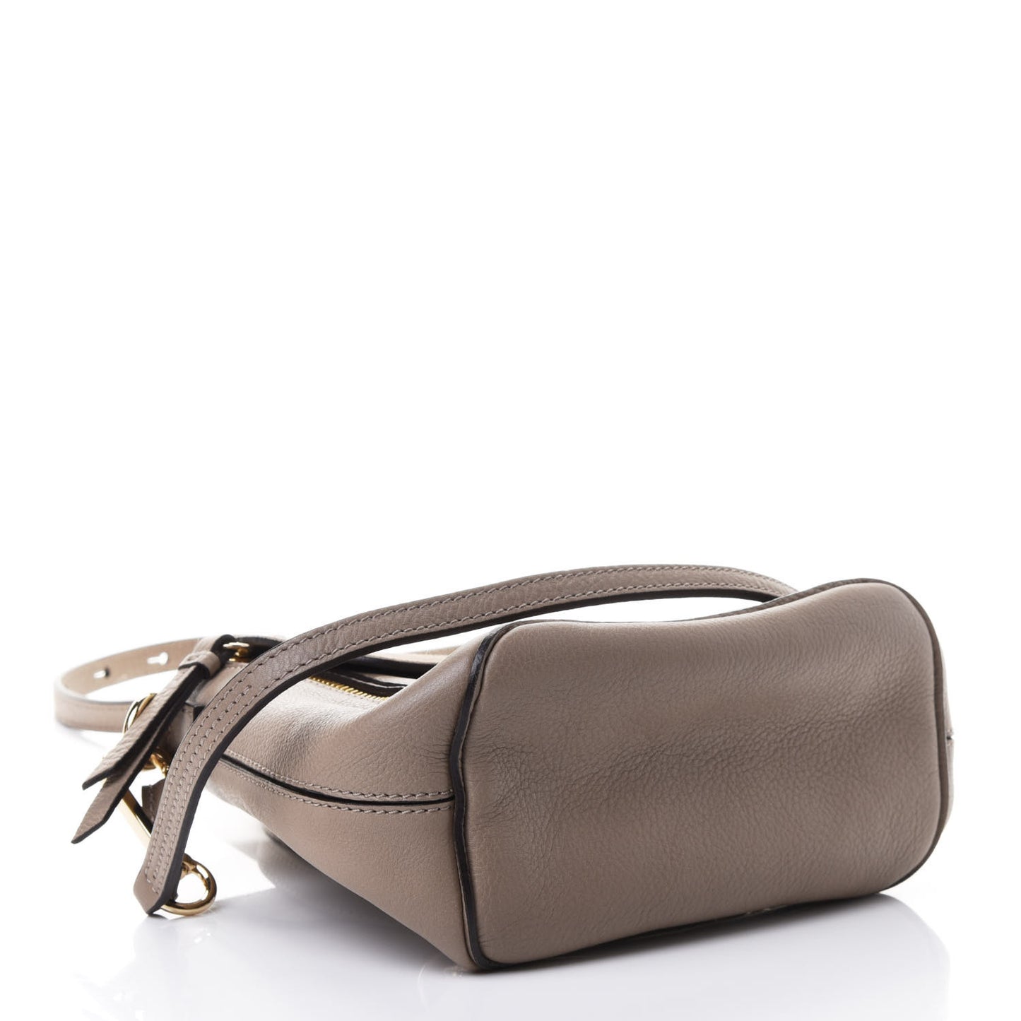 Suede Calfskin Small Faye Backpack Motty Grey