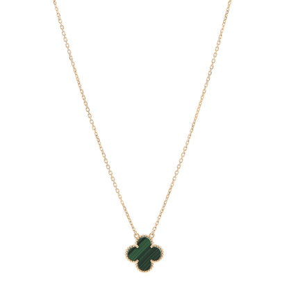 Van Cleef & Arpels 18K Yellow Gold Malachite Vintage Alhambra Pendant Necklace 1 of 6