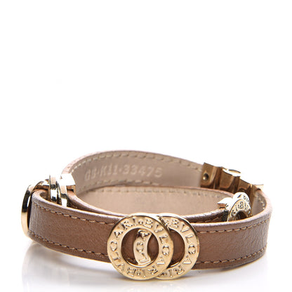 Bulgari Calfskin Double Coiled Bracelet M Brown 1 of 6