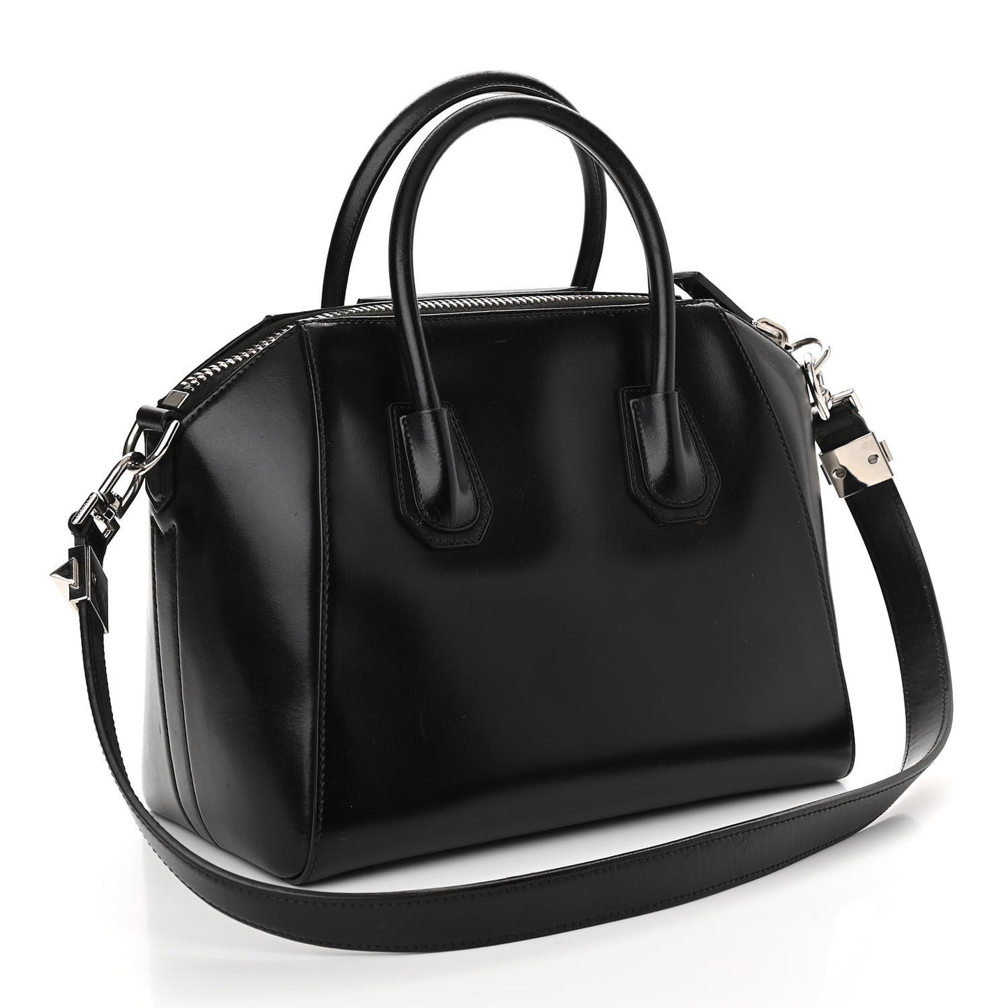Shiny Lord Calfskin Small Antigona Black