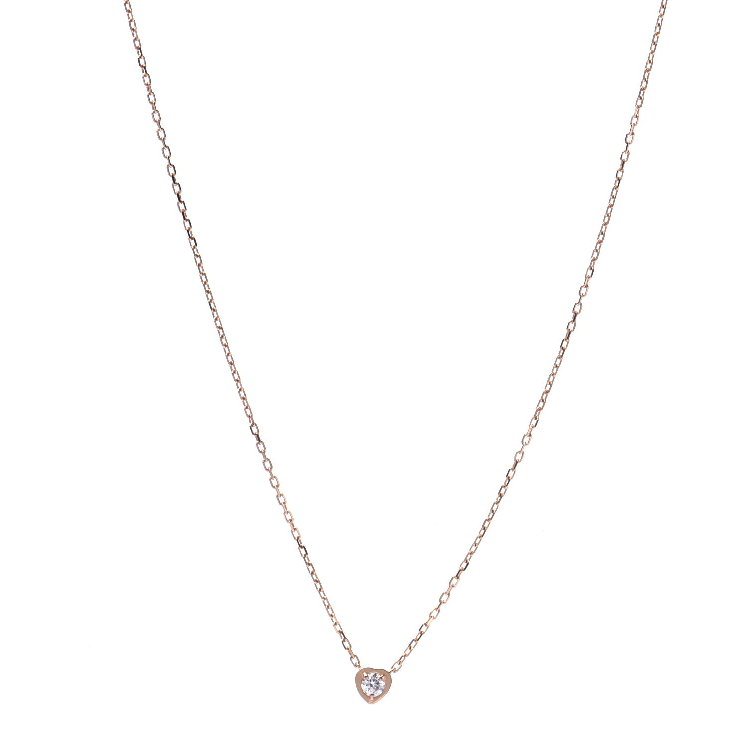 Cartier 18K Pink Gold Diamond D'Amour Heart Pendant Necklace 1 of 6