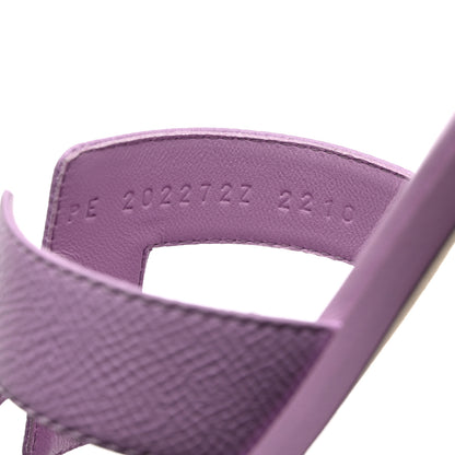 Hermes Epsom Oran Sandals 37 Violet Amethyste 6 of 9