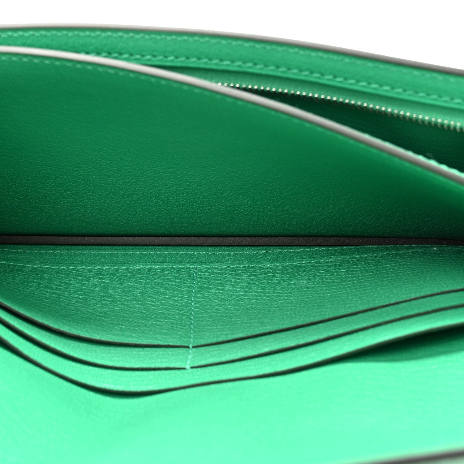 Hermes Chevre Chamkila Kelly Pocket Long Wallet Menthe 5 of 9