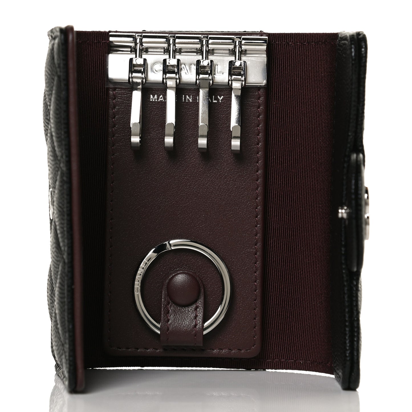 Caviar Quilted Classic 4 Key Holder Wallet Black