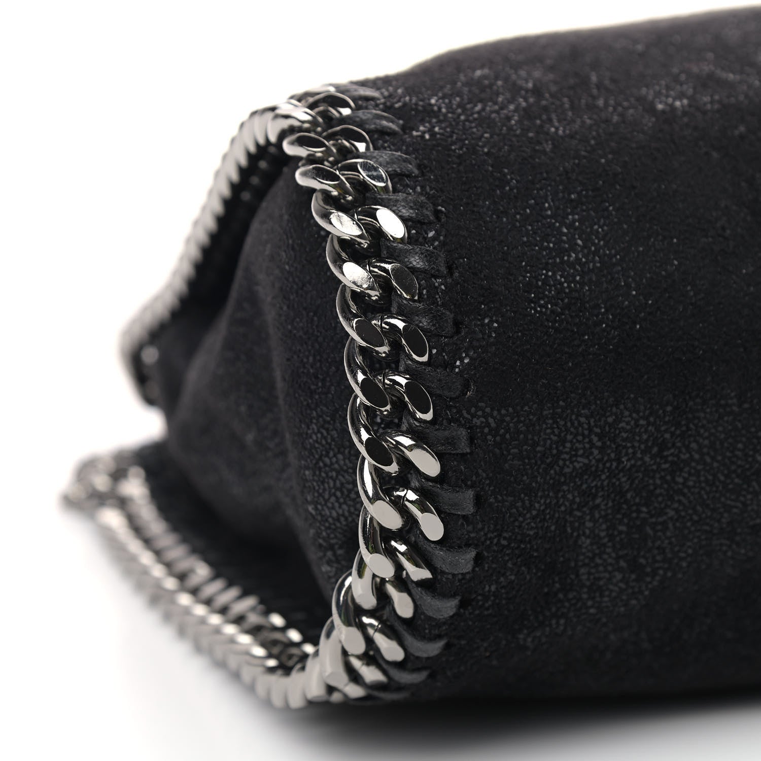 Stella McCartney Shaggy Deer Mini Falabella Fold Over Tote Black 8 of 9