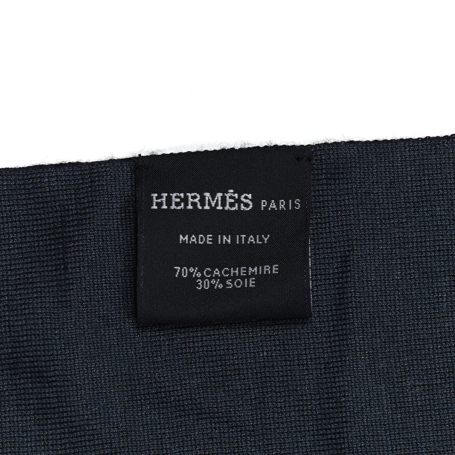Cashmere Silk Aller-Retour Muffler Marine Ardoise
