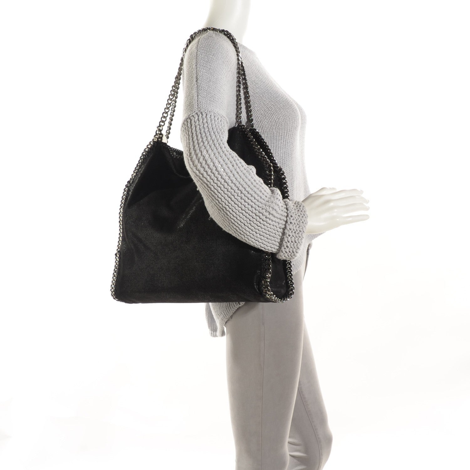Stella McCartney Shaggy Deer Small Falabella Tote Black 2 of 8