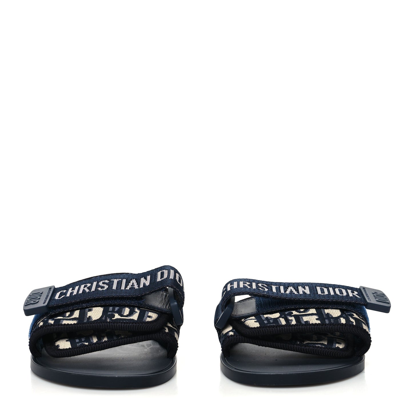 Nylon Oblique Dio(r)evolution Slide Sandals 36 Deep Blue