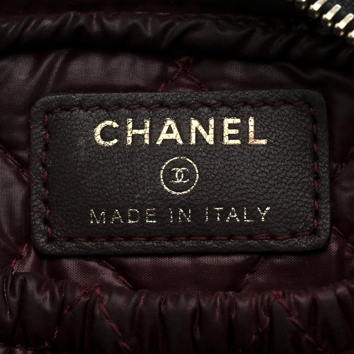 Chanel Lambskin Quilted Small Curvy Pouch Cosmetic Case Black