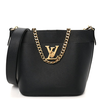 Louis Vuitton Calfskin Lock and Walk Bucket Black 1 of 9