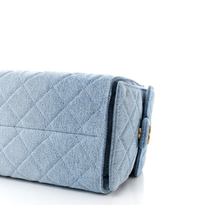 Chanel Washed Denim Quilted Small Chanel 25 Handbag Blue 10 of 11