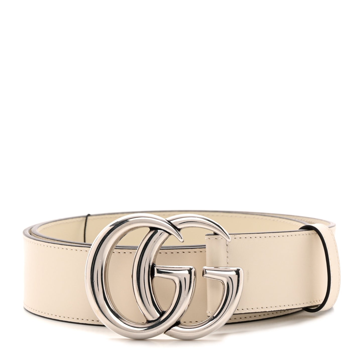 Plutone Calfskin Palladium Double G 40mm Belt 85 34 Mystic White