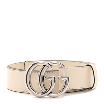 Gucci Plutone Calfskin Palladium Double G 40mm Belt 85 34 Mystic White 1 of 10