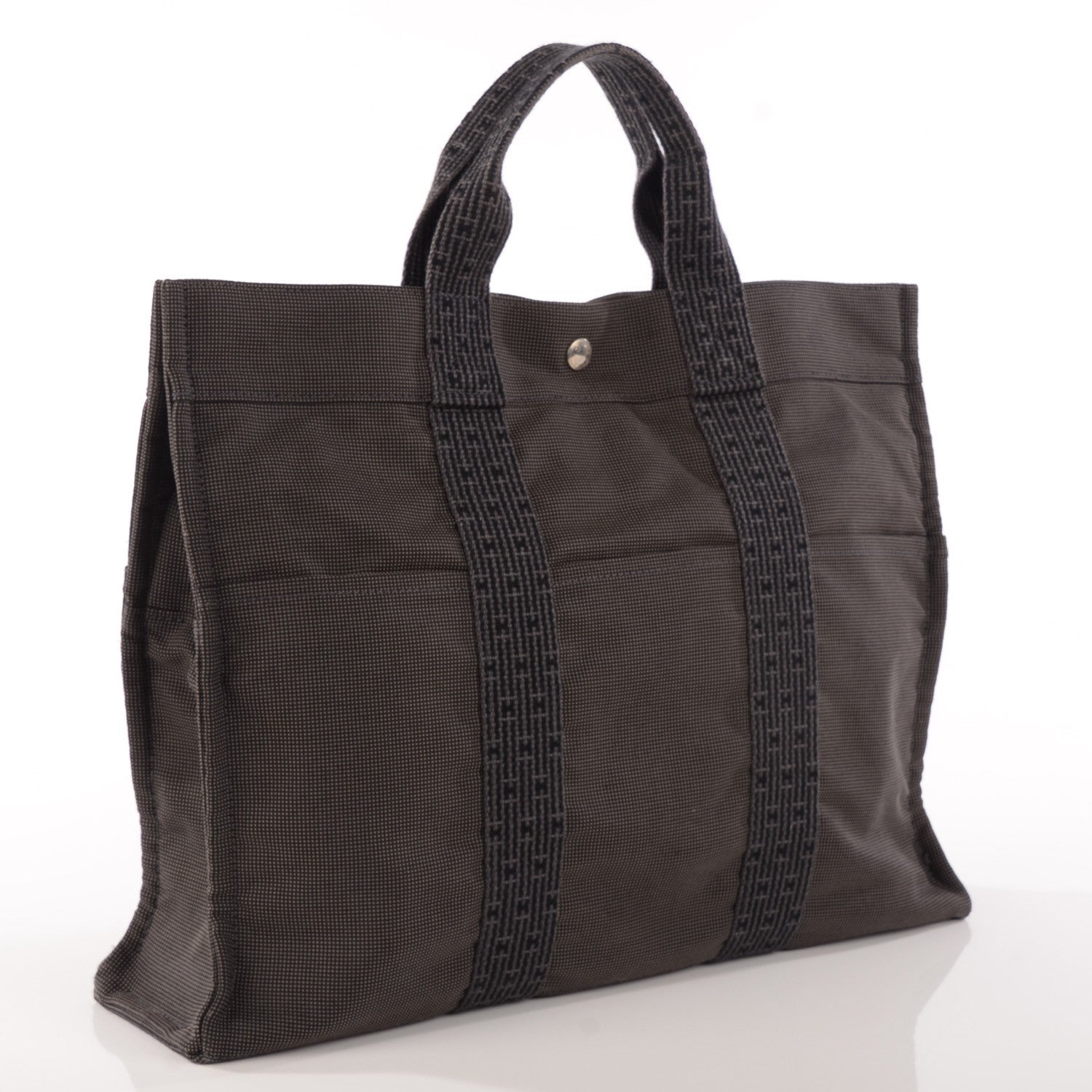 Hermes Canvas Herline Tote MM Grey 8 of 14