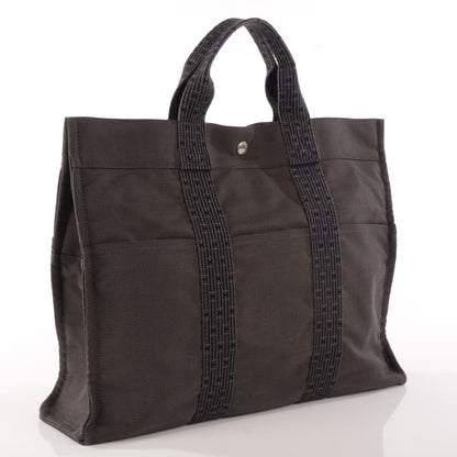 Hermes Canvas Herline Tote MM Grey 8 of 14