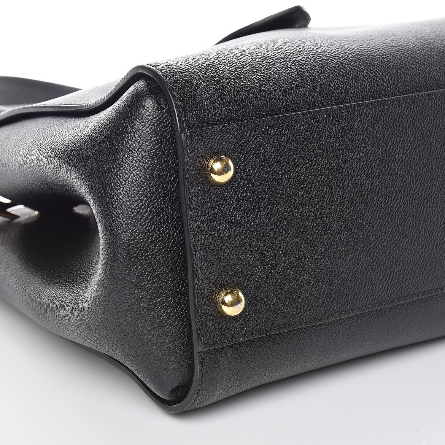 Burberry Soft Grain Calfskin Medium Buckle Tote Black 10 of 11