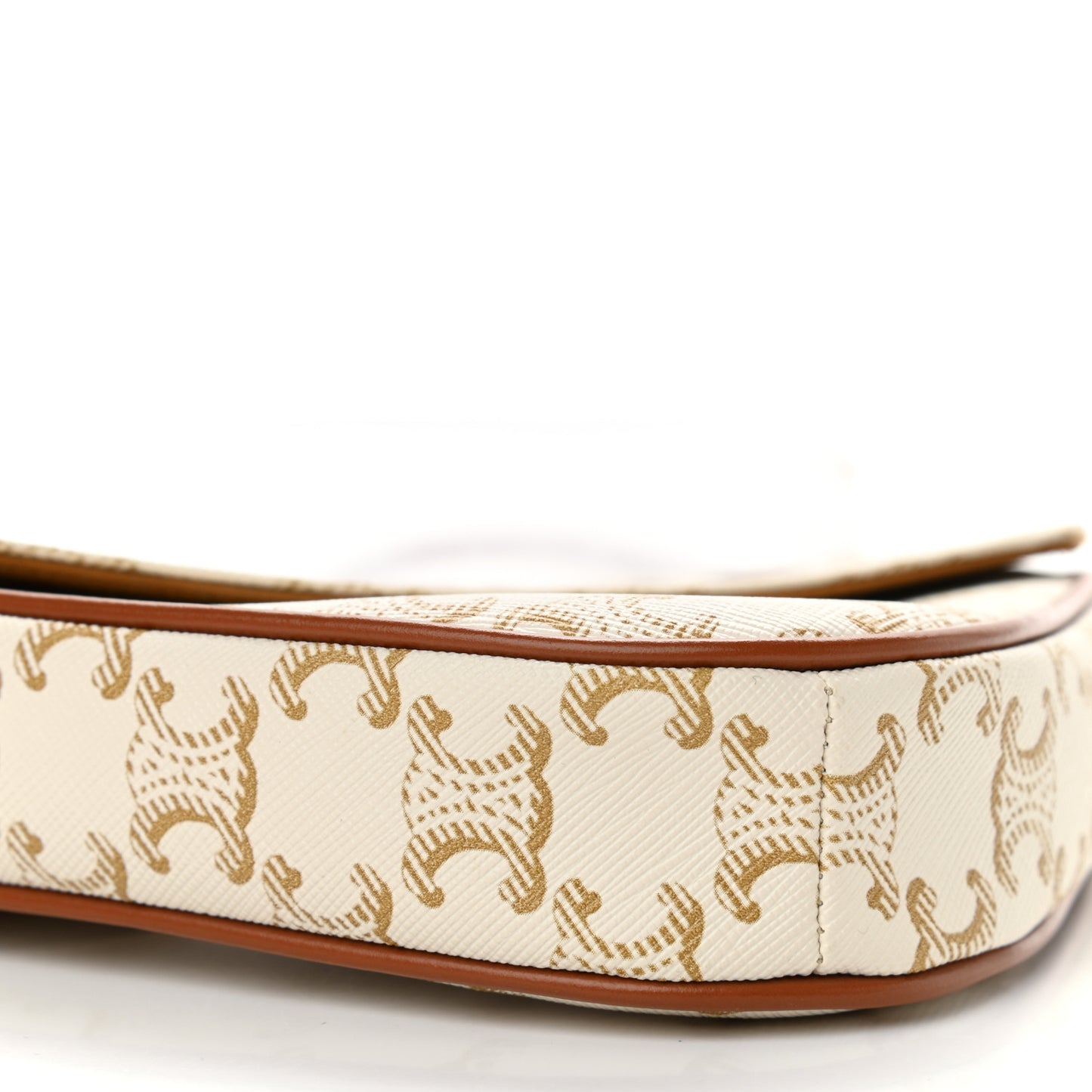 Triomphe Canvas Triangle Crossbody Bag White Tan