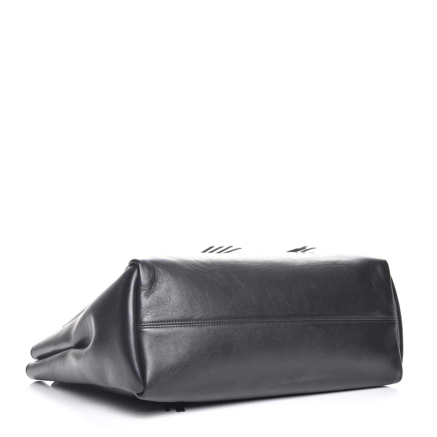 Lanvin Smooth Calfskin Medium Fringe Shopper Tote Black 4 of 6