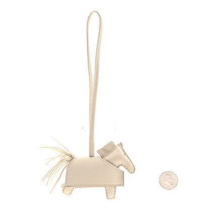Hermes Milo Lambskin Studded Grigri Rodeo Robeo Rock Horse Bag Charm PM Craie 2 of 6