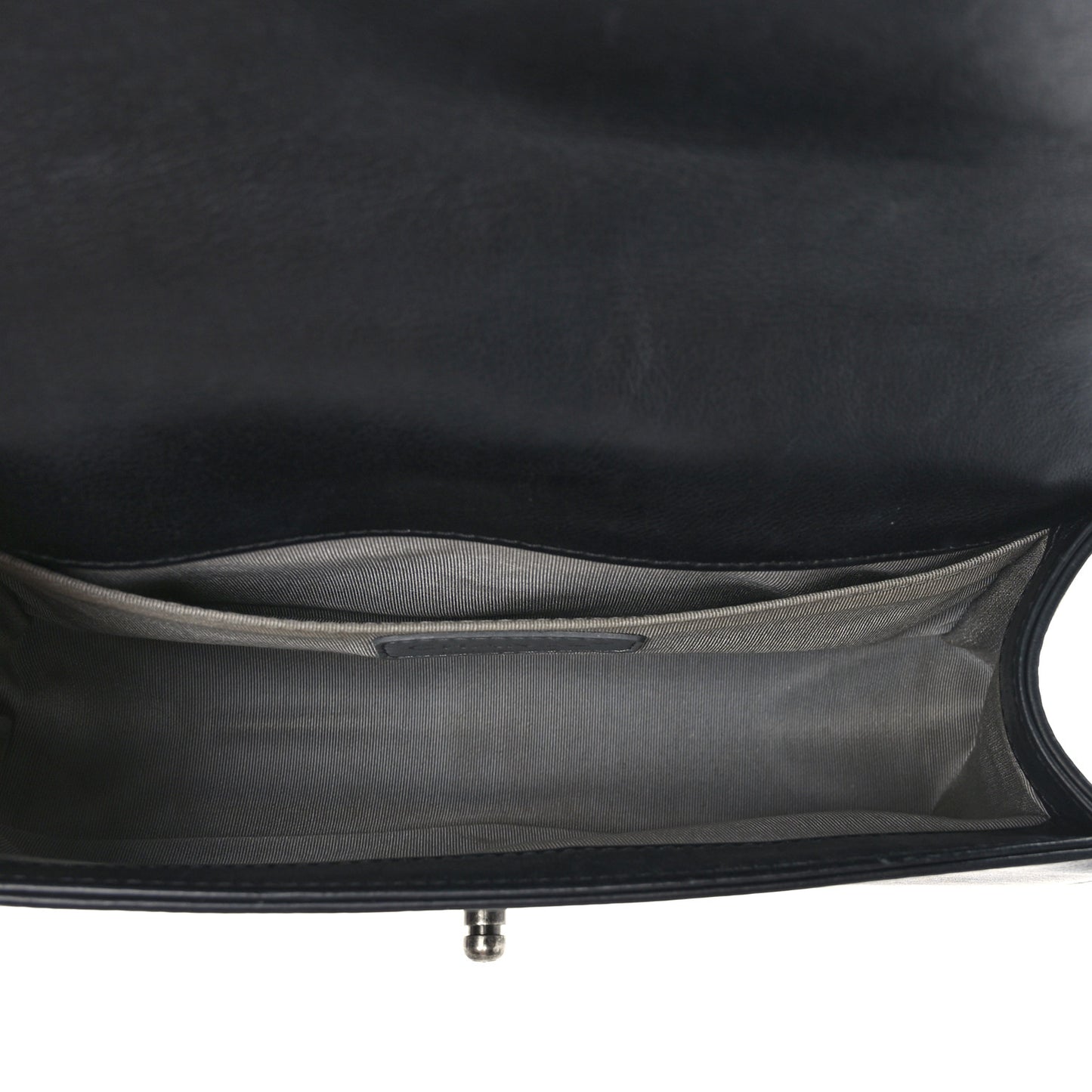 Calfskin Double Stitch Medium Boy Flap Black
