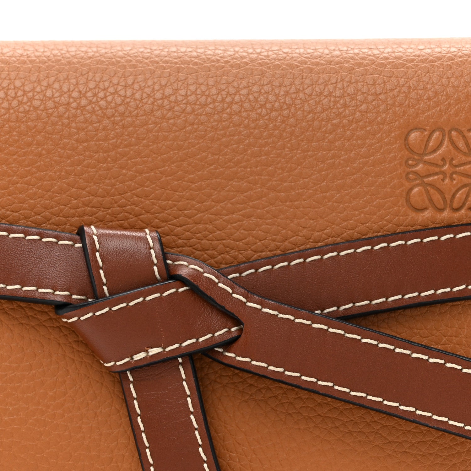 Loewe Grained Calfskin Mini Gate Crossbody Bag Caramel Pecan 8 of 10