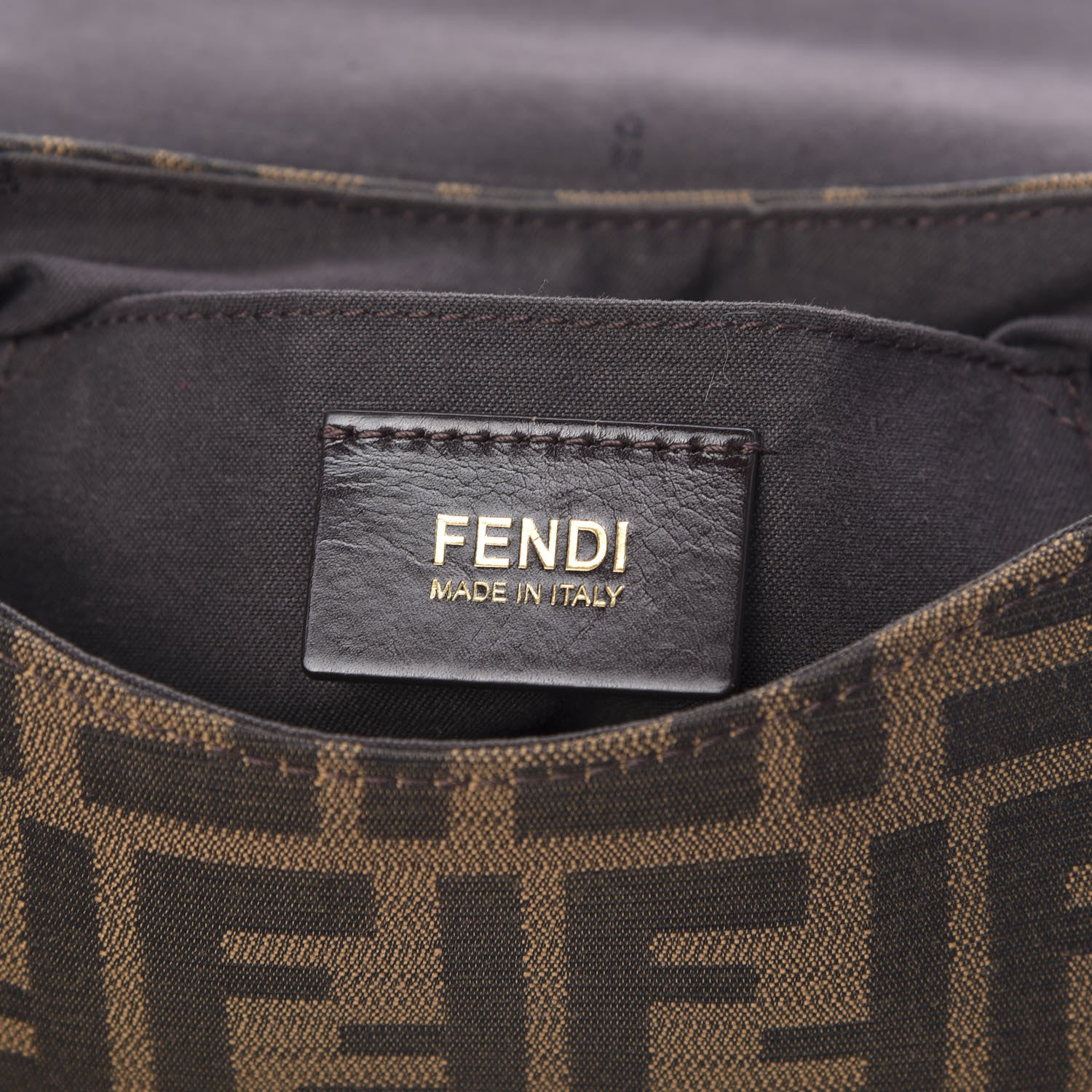 Fendi Zucca Vitello Artic Mini Messenger Bag Tobacco Castagna 9 of 13